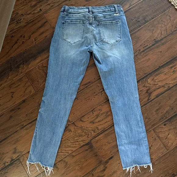KanCan Distressed Button Fly Blue Denim Jeans - Picture 2 of 2